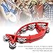 Hand Tambourine Bell Hand Drum Bell Fish Shaped Double Row Tambourines Musical Rhythm Instrument without Burrs for Children(red)