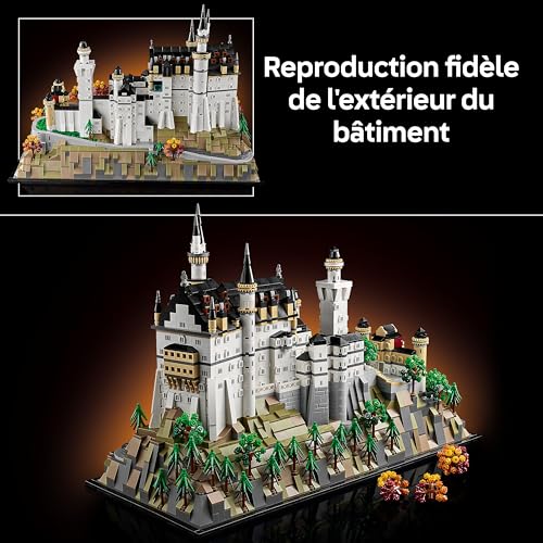 LEGO Architecture Le Château de Neuschwanstein - Set de Construction pour Adulte - Maquette DIY pour Décoration Intérieure - Tours, Cours & Intérieur Détaillé - Cadeau pour Passionnés d'Histoire 21063