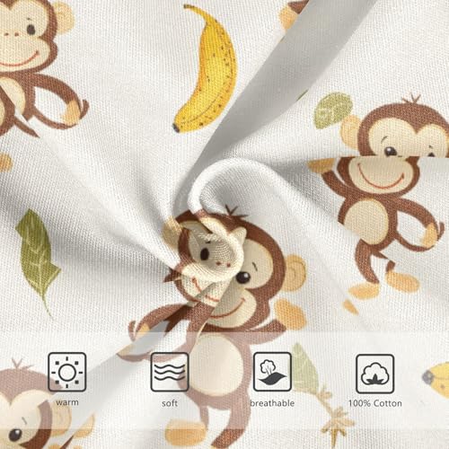 Monkeys Bananas Pattern Boys' Underwear 100% Cotton Boys' Briefs Soft Toddler Underwear3