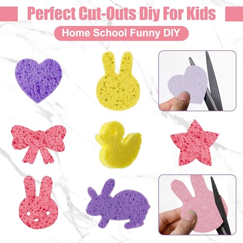 Image of Zhengmy 90 Pieces Sponges Bulk Sponges Kitchen Compressed Sponge Natural Dish Sponge Compressed Wood Pulp Cleaning Without Scratching for Kitchen Bathroom, 3.9 x 2.4 x 0.12 Inch (Dark Color)