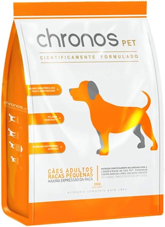 Ração Chronos Pet Cães Super Premium Adultos Raças Pequenas 3kg Chronos Para Todas Pequeno Adulto, Sabor Frango Ração Chronos Pet Cães Super Premium Adultos Raças Pequenas 3kg Chronos Para Todas Pequeno Adulto, Sabor Frango