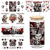 UV DTF Cup Wraps for 16 oz Glass Cups, 5 Sheets Rub on Transfers for Crafts, Uv Dtf Decals Stickers for Tumblers (Mixed DESIGN2)