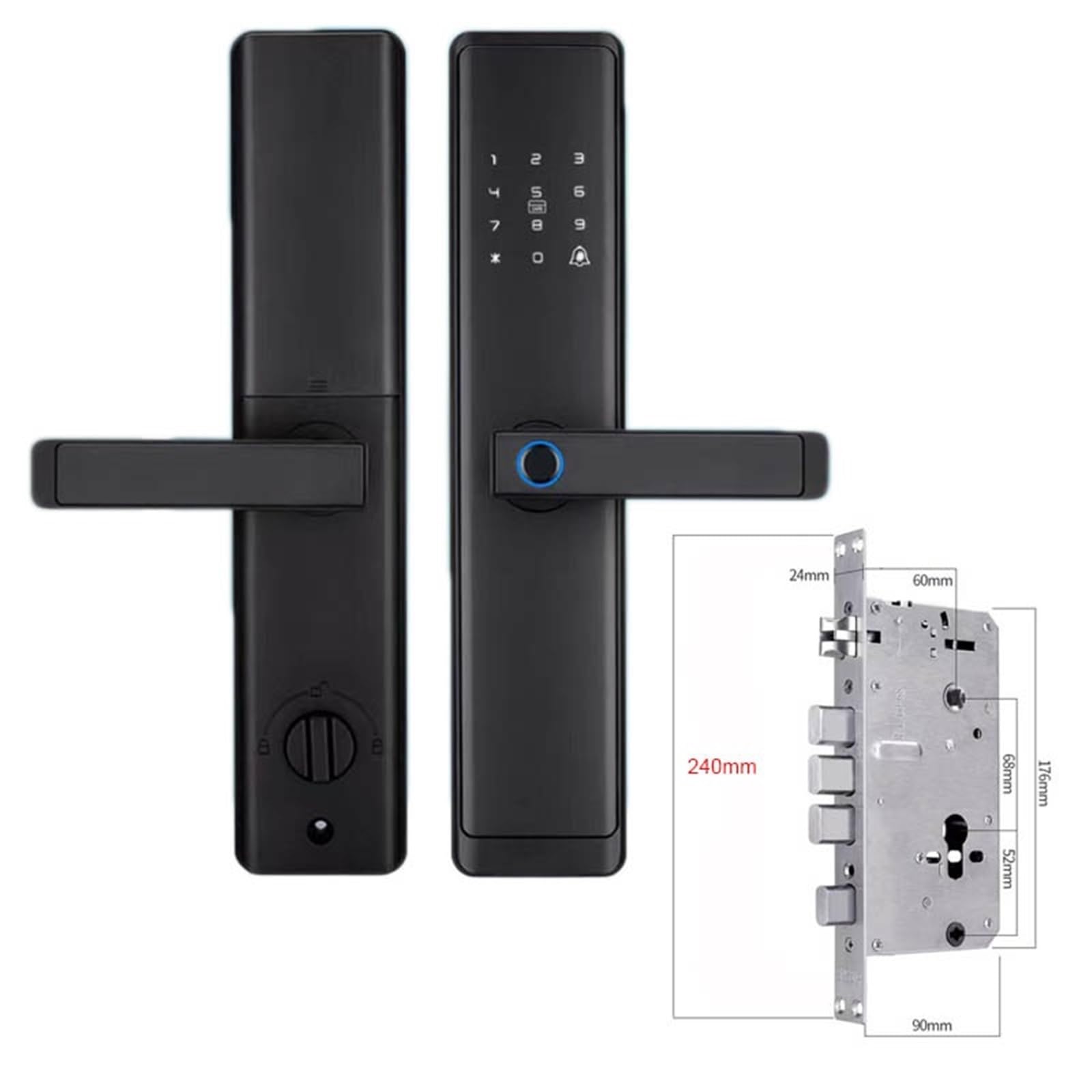 La cerradura de puerta electrónica del teclado Digitaces la elegante funciona remotamente controla,Fácil instalación de bricolaje(24 240 Mortise)