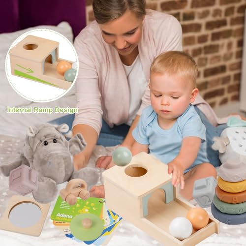 Image of Adena Montessori 6 in 1 Sensory Play Kit 7-12 Months Baby | Made for newborns to build motor skills & hand-eye coordination, it brings diverse sensory play with smooth wooden toys.