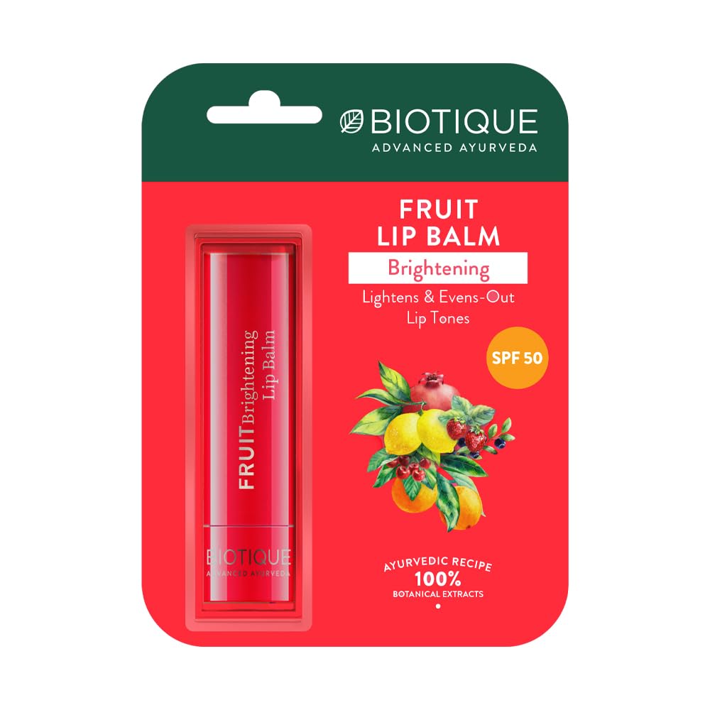 Biotique Fruit Whitening/Brightening Lip Balm | Hydrated and Nourishing Lips| Visibly Lighter Lips | Evens Out Lip Tone | De-pigmentation Balm |100% Botanical Extracts| All Skin Types | 4G-picture-22