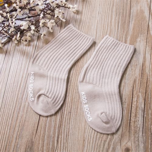 Newborn Baby Girls Boys Cotton Crew Socks Toddlers Solid Color Breathable Ribbed Knit Warm Ankle Socks2