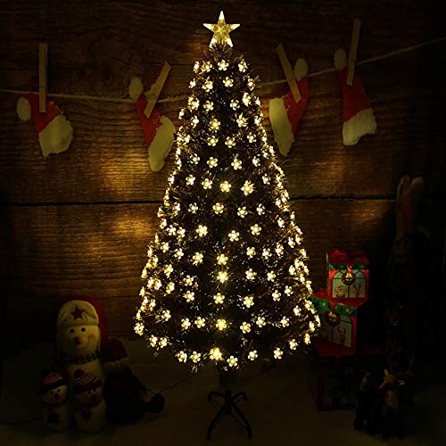 Dulplay Led Christmas Tree Luxury Green Xmas Trees, With Lights Multi-Coloured Warm White Unlit Optical Fiber Tree-A 6.8Ft(210Cm) #TOP24