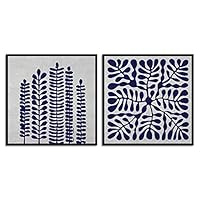 2 Piece Framed Canvas Wall Art Blue Abstract Pattern Canvas Prints Home Artwork Decoration for Living Room,Bedroom - 16