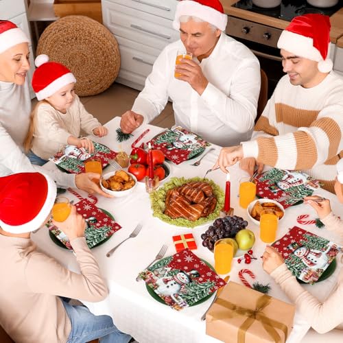 Christmas Paper Napkins,48pcs Red Snowman Napkins Snowflake Xmas Tree Disposable Winter Napkin for Christmas Holiday Supplies – Image 3
