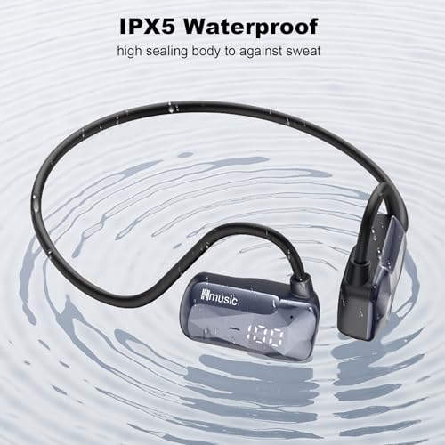 Hmusic Open Ear Hoofdtelefoon, Bluetooth 5.4 Luchtgeleiding Draadloze oortelefoon, Diamond vorm, IPX5 Waterdichte Bluetooth Hoofdtelefoon voor Sport, Hardlopen, Wandelen, Fietsen, Gym - Afbeelding 6