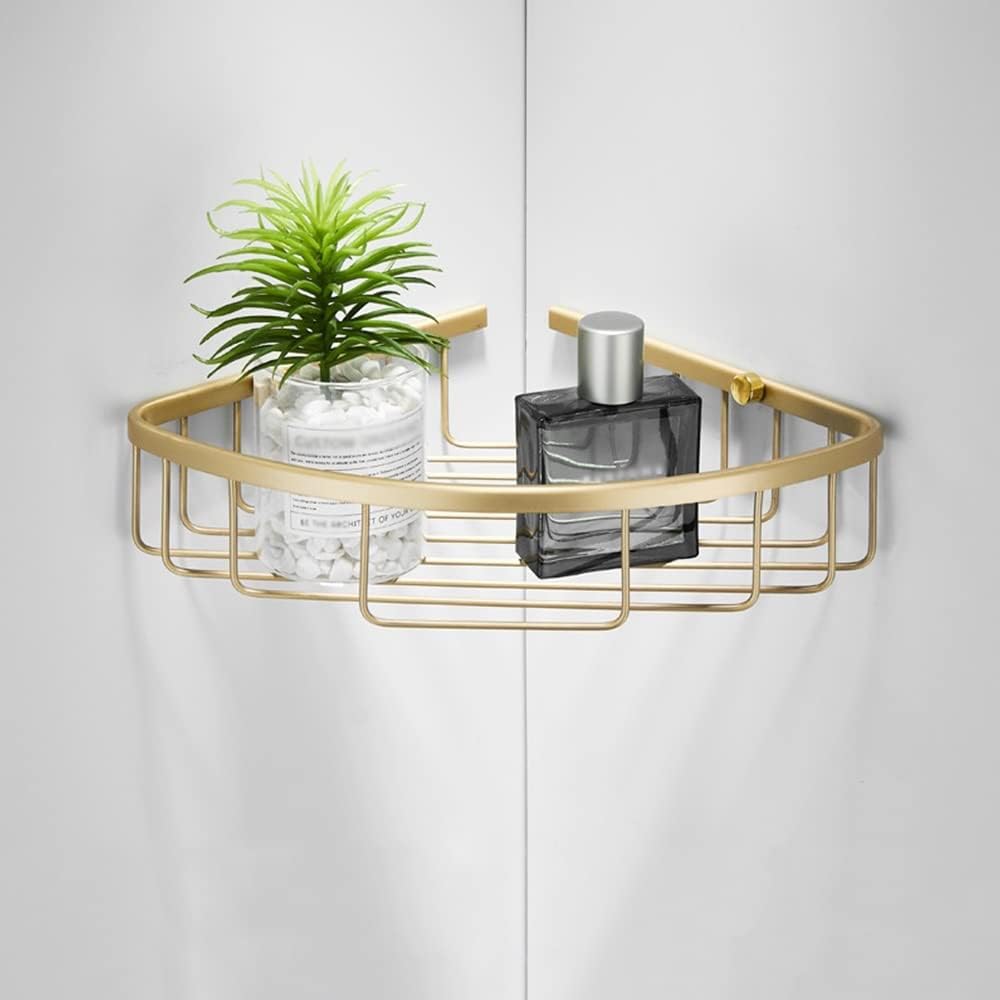 Corner Shower Caddy Basket - Wall Mounted 304 Stainless Steel Double Tier Draining Storage Rack for Shampoo Towels
