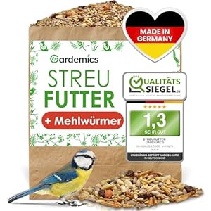 Vogelfutter Wildvögel ganzjährig 10 Kg – Mit Mehlwürmern – Premium Protein Wildvogelfutter Ganzjahresfutter für Artenvielfalt im Garten