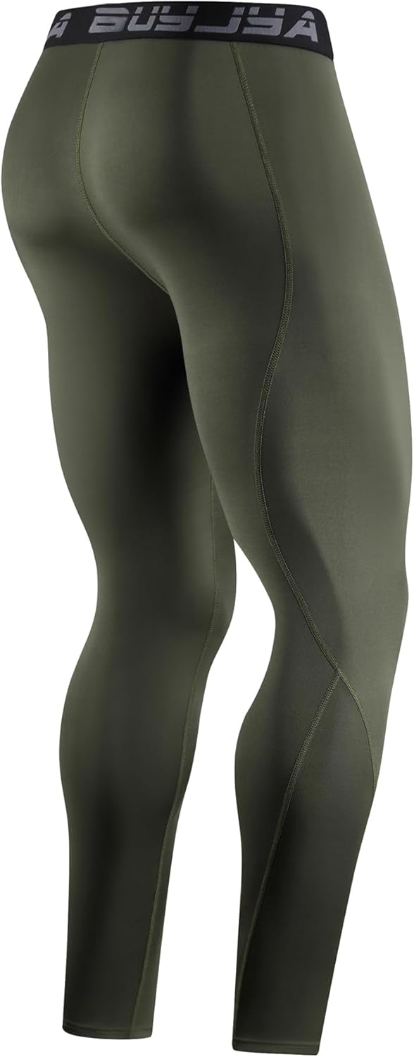 BUYJYA 3 or 5 Pack Men's Compression Pants Running Tights Workout Leggings Athletic Cool Dry Yoga Gym Clothes Gift - Image 3