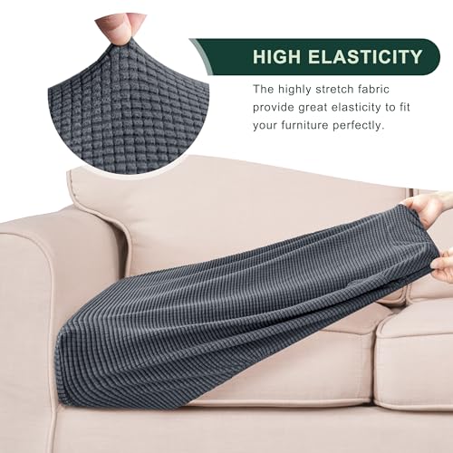 Image of Chunyi Jacquard Polyester Spandex Cushion Slipcover (Sofa Cushion, Gray)