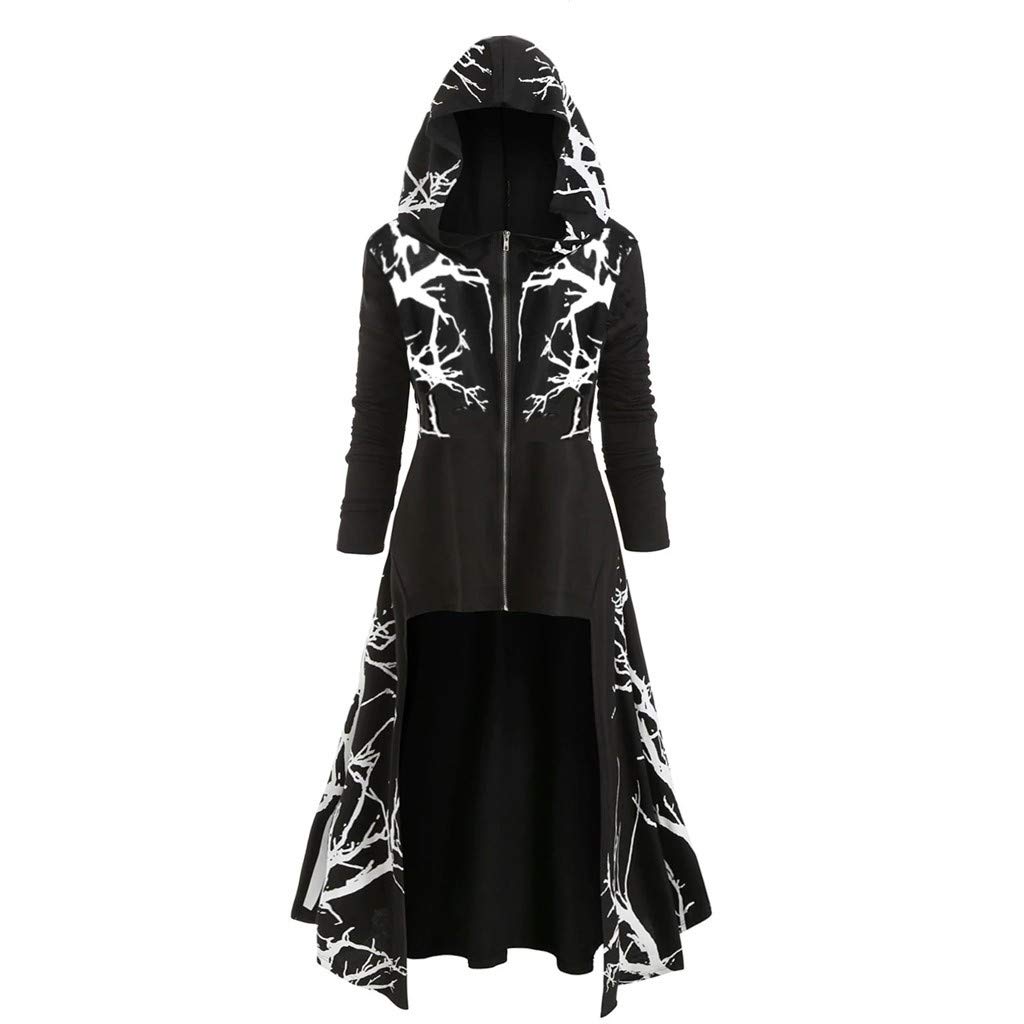Halloween Costume Cape, Renaissance Cape Women, Large Sizes Cape Long Jumper Irregular Hoodie Dress Gothic Capelet Medieval Fancy Dress Cape Jacket Uniform for Adults Halloween Party L-5XL