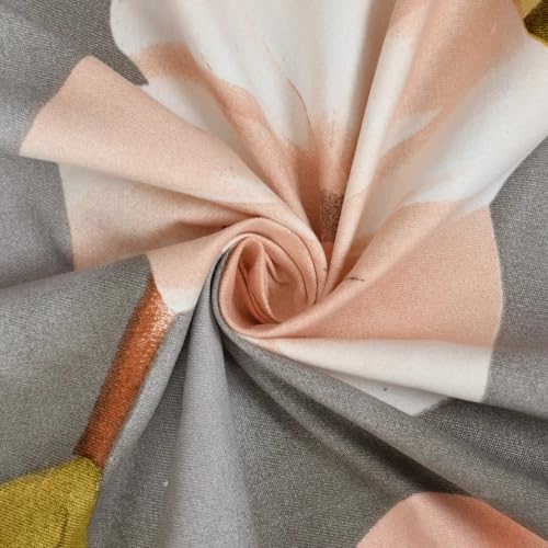 Image of 350 TC Premium Heavy Cotton Feel Elastic Fitted Bedsheet King Size with 2 Pillow Covers || Double Bed with All Around Elastic (Grey Peach7D, Fitted - 72 inchx78 inch King)