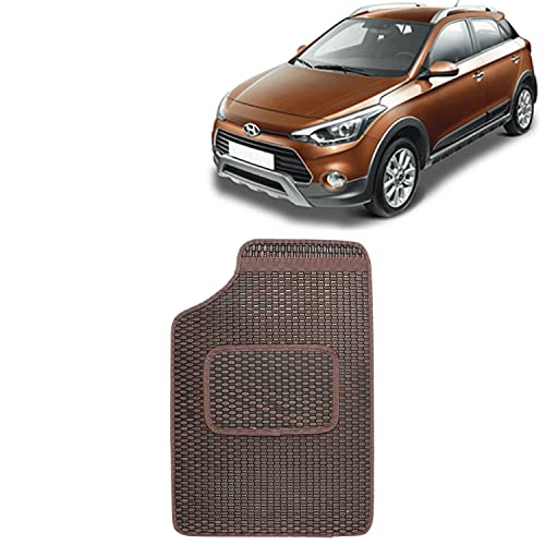 Image of Kingsway Dotted Design Car Floor Foot Mats Universal Fit for Hyundai I20 Active, Model Year : 2015 Onwards, Water and Dustproof, Color Brown, Set of 5 Pieces
