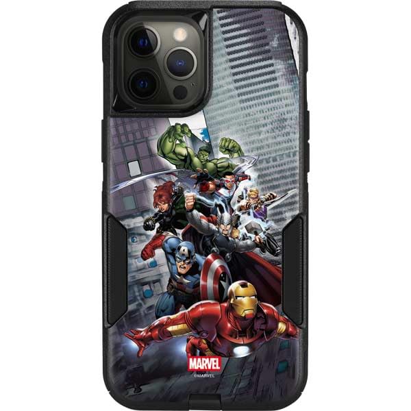 Skinit Decal Phone Skin Compatible with OtterBox Commuter iPhone 12 Pro Max - Officially Licensed Marvel Avengers Attack Design