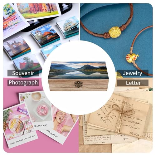 Boîte de rangement en bois avec couvercle, le cadeau idéal pour bijoux et photos