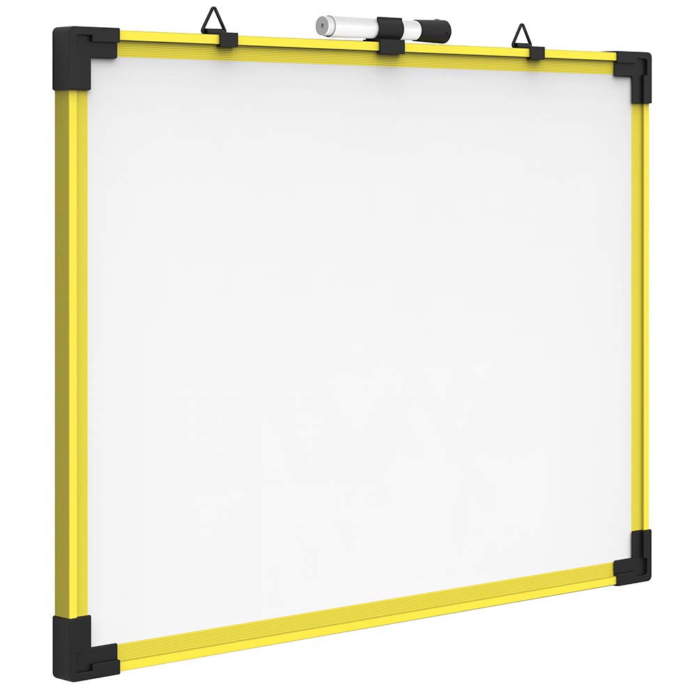 Quartet Dry Erase Whiteboard, Magnetic White Board, 18" x 24", Plastic Frame, Industrial Yellow (724120)