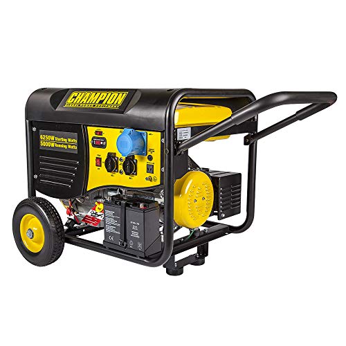 Champion Power Equipment 5500 Watt Petrol Generator with Remote Start – 389cc single-cylinder 4-stroke OHV Engine, 10 hour run time, portable, quiet power with 74 dBA, low oil shut off for safe usage