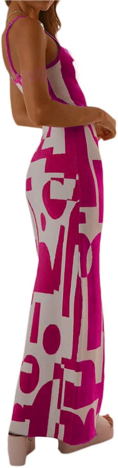 Bodycon Dresses for Women Summer Knit Hollow Out Sexy Night Out Midi Maxi Dress Sleeveless Long Cut Out Dress - Image 2