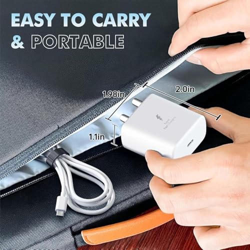 Image of Samsung 25W GaN C-Type Super Fast Adapter Compatible with Samsung Galaxy S /A /M /F Series | Fast USB C Charge Adapter for S23 /S22 /S21 /21 fe /S20 /M14 5G /M34 /M54 /M53 5g /M33 /M13 /A34, 25W gan Adaptor, White