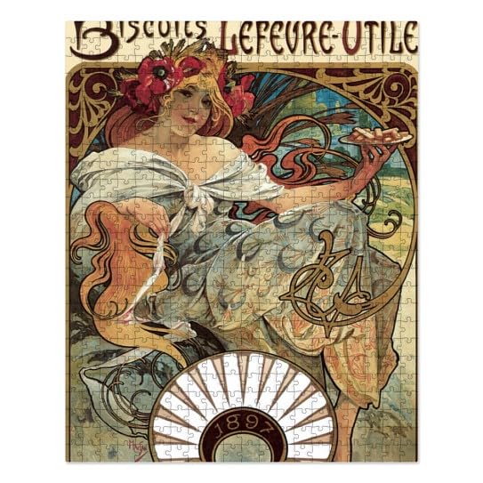 CafePress Alphonse Mucha Biscuits Lefevre Utile Large Puzzle, 520 pcs.