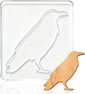 Crow Router Template Bird Acrylic Router Template for Woodworking Drawing Inlay Templates for Wood Clear Decorative Clear 7.87 x 7.08 inch