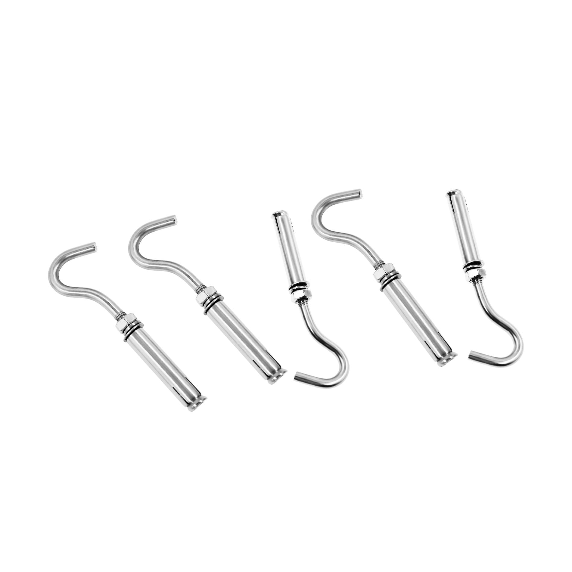 Expansion Screw Bolts, Anchor Bolt Hooks,M6 M8 Expansion Screws Hooks 316 Stainless Steel Eye Bolt Open Anchor Hook For Basket Ceiling Fan Hanging(Length:2pcs,Size:M8) ( Color : 1pcs , Size : M8