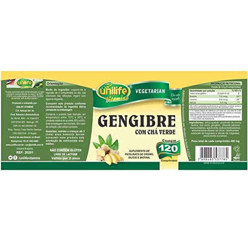 Kit 3 Gengibre com chá verde 120 comprimidos Unilife