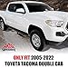 SUPERDRIVE 9'' Running Boards Compatible with 2005-2022 Toyota Tacoma Double Cab, Rock Slider with Dual-Stage Steps Black Powder Coated Heavy Duty Textured Armor Off-Road Step Rails Nerf Bars
