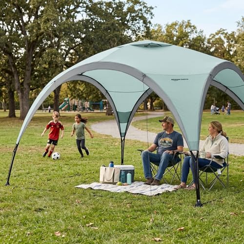 Amazon Basics Événementiel, Abri de Jardin, Abri de Plage, 3,65 x 3,65 m, Vert Clair