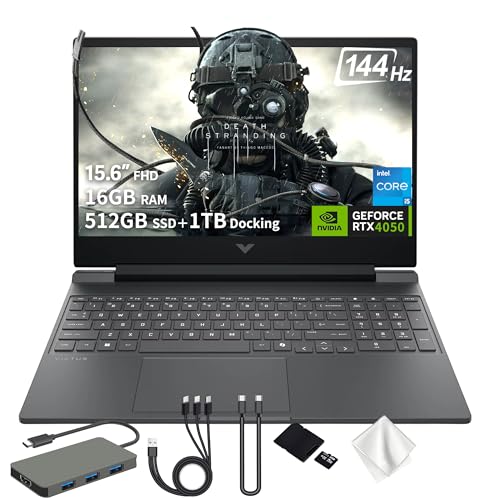 HP Victus 15.6�C���` 144Hz FHD �Q�[�~���O�m�[�g�p�\�R�� Intel Core i5-13420H NVIDIA GeForce RTX 4050 16GB DDR5 1.5TB �X�g���[�W (512GB SSD+1TB �h�b�L���O