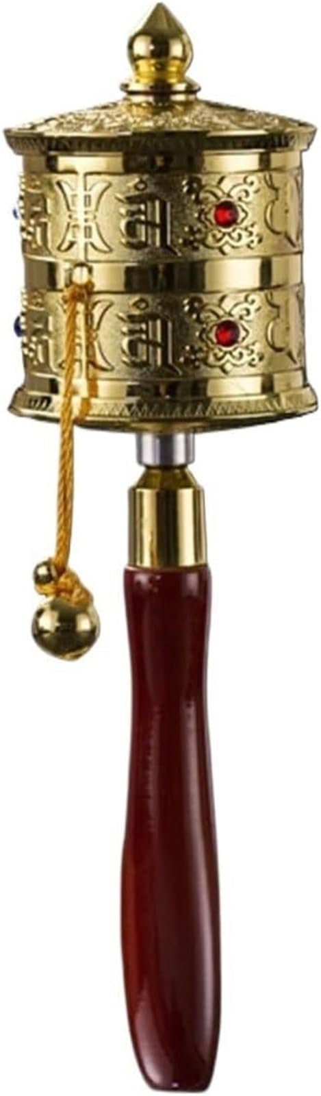 VHcgCGJ Prayer wheel, Wheel Tibetan Buddhist Alloy Prayer Wooden Handle Engraving Rotation Meditation Yoga