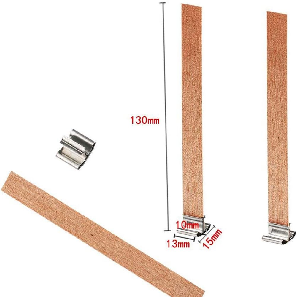 Kit 120 Stoppini In Legno Per Candele – Naturali, 13 Cm, Con Base E Adesivi - 2