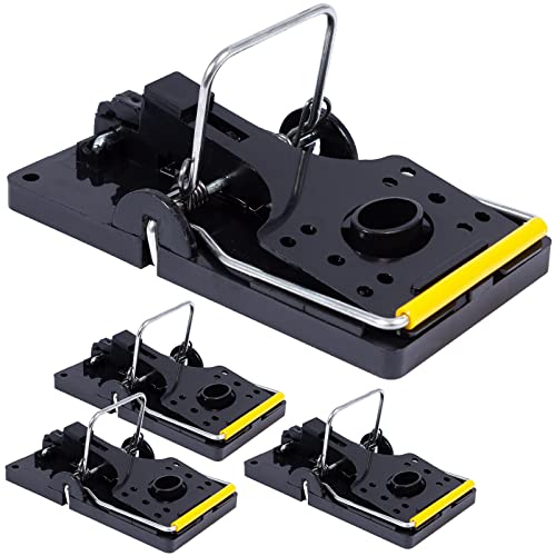 Juego de 4 trampas para Ratas de plástico, 14 x 7,5 cm, eficaz y Reutilizable