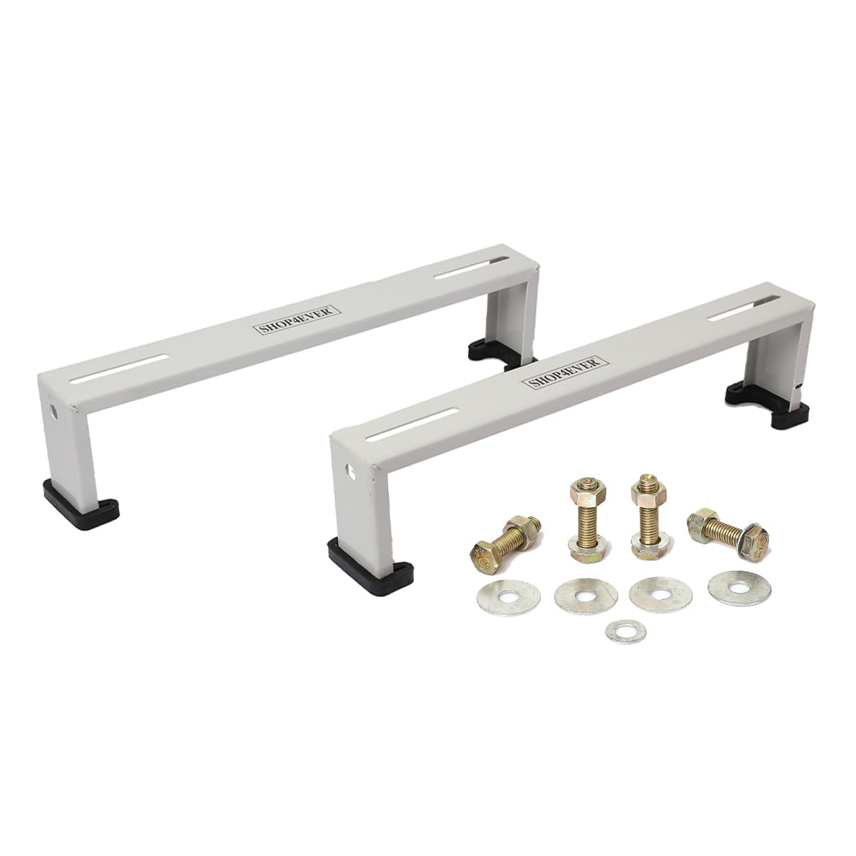 Shop4Ever® Tafta Heavy Duty Air Conditioner Outdoor Ac stand for 1 Ton, 1.1 Ton, 1.2 Ton, 1.5 Ton, 2 Ton Outdoor Units (Pack of 1,Silver) (Floor Ac Stand, 45cm x 16cm)
