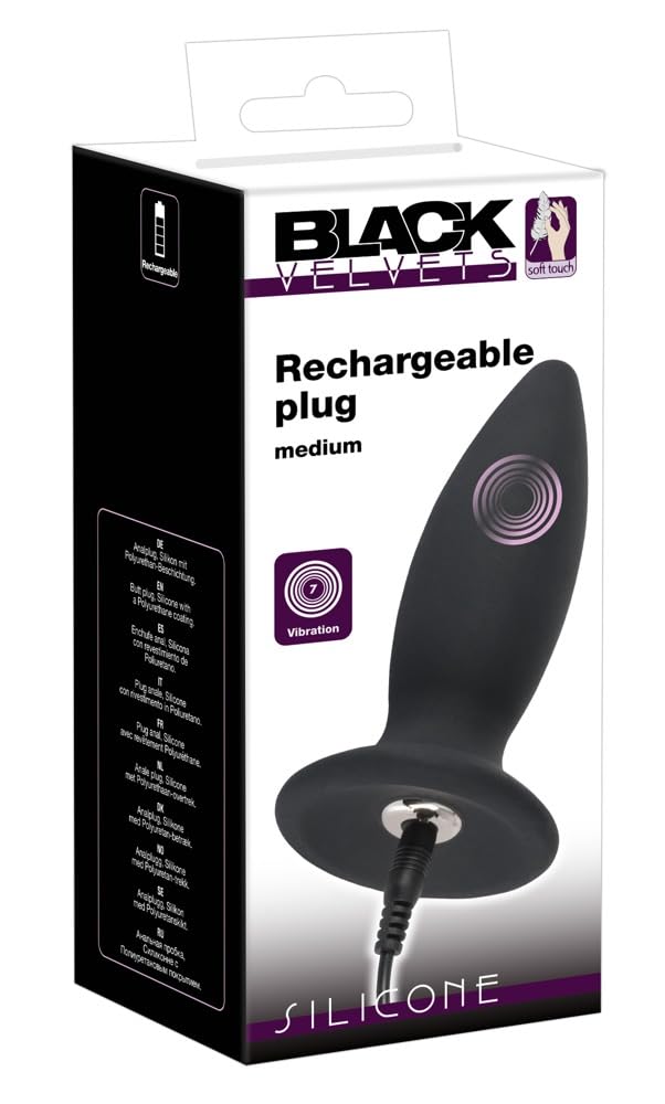 black velvet anal plug CalExotics Rock Bottom Perfect Vibrating Silicone Anal Plug, Black main image 0