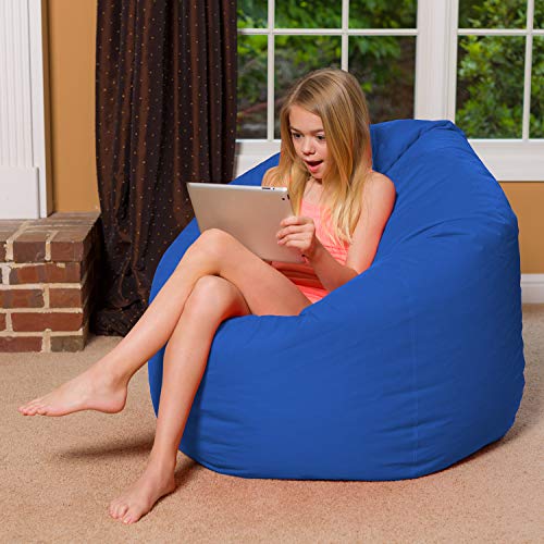 Posh Creations Bean Bag Chair for Kids, Teens, and Adults Includes Removable and Machine Washable Cover, Solid Royal Blue, 48in - X-Large - Thumbnail 2