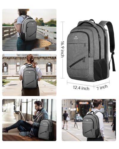 Image of MATEIN Laptop Backpack 15.6 Inch, 20 L Personal Item Bag Airport Approved, Water Resistant Work Commute Computer Backpack with TSA Laptop Compartment, Gifts for Women Men, Grey