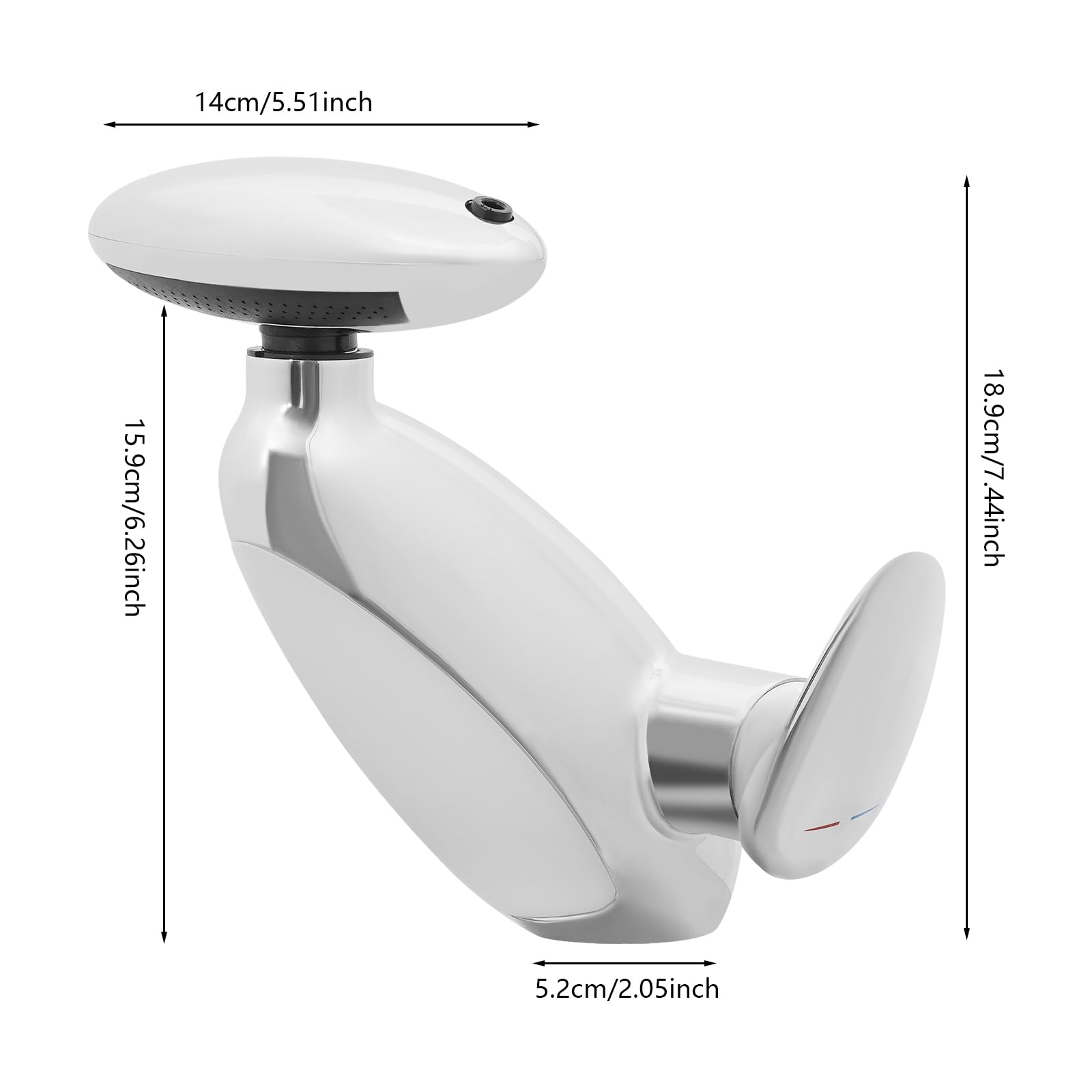 Robinet de salle de bain - LED - Robinet de lavabo cascade - Lavabo créatif avec douchette extractible - Éclairage multicolore - Rotation à 360° - 4 modes (Chrome)