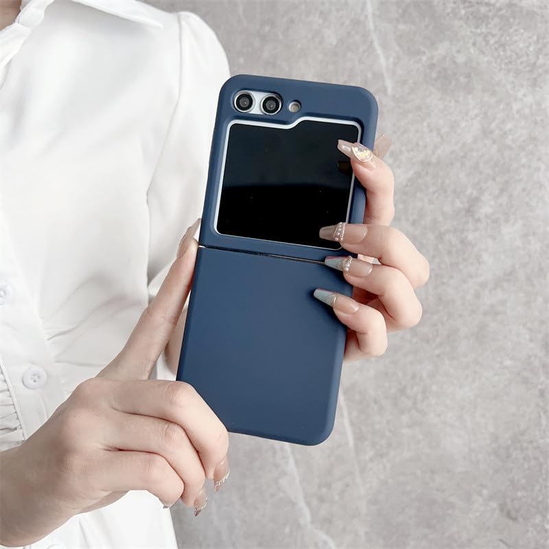 Image of MIDOS Back Cover Compatible with Samsung Z Flip 5 Silicone Case Full Protection Shock Proof Case for Samsung Galaxy Z Flip 5 (Blue)