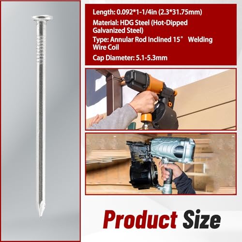 Image of findmall 3600 Count Siding Nails 1-1 /4 inch by .092 Inch Hot-Dipped Galvanized