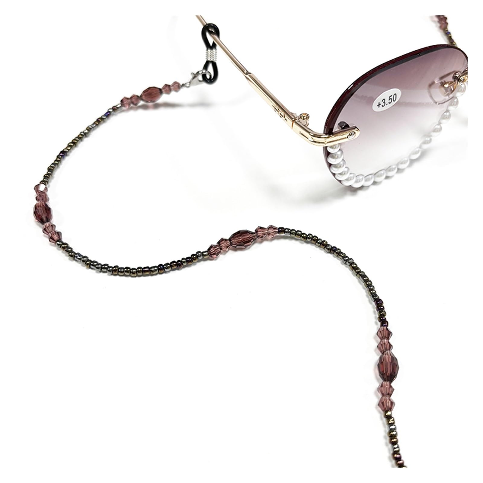 6pcs Retro Crystal Handmade Beads Glasses Chain Für Brillen