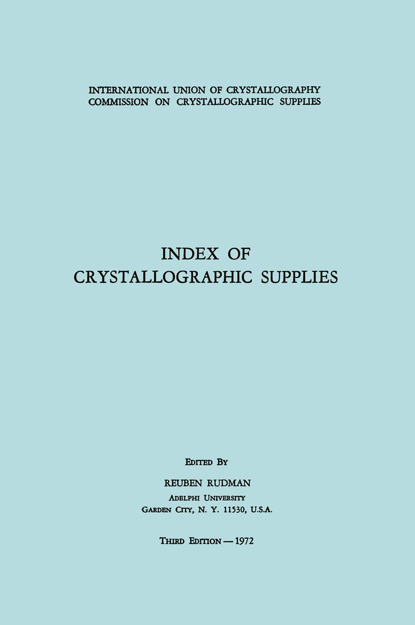 Buy Index of Crystallographic Supplies โ BookShops.in