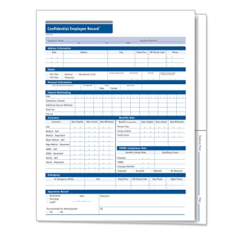 Confidential Employee Record Folder – 25 Pack