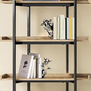 Ecqizer Metal Farmhouse Peeking Animals Bookend, Unique Decorative Book Ends for Shelves, Cute Bookshelf Decor, Bookshelf Decorative Objects for Home Office Desk Bookshelf Decor, Black Ecqizer Metal Farmhouse Peeking Animals Bookend Unique Decorative Book Ends for Shelves Cute Bookshelf Decor Bookshelf Decorative Objects for Home Office Desk Bookshelf Decor Black