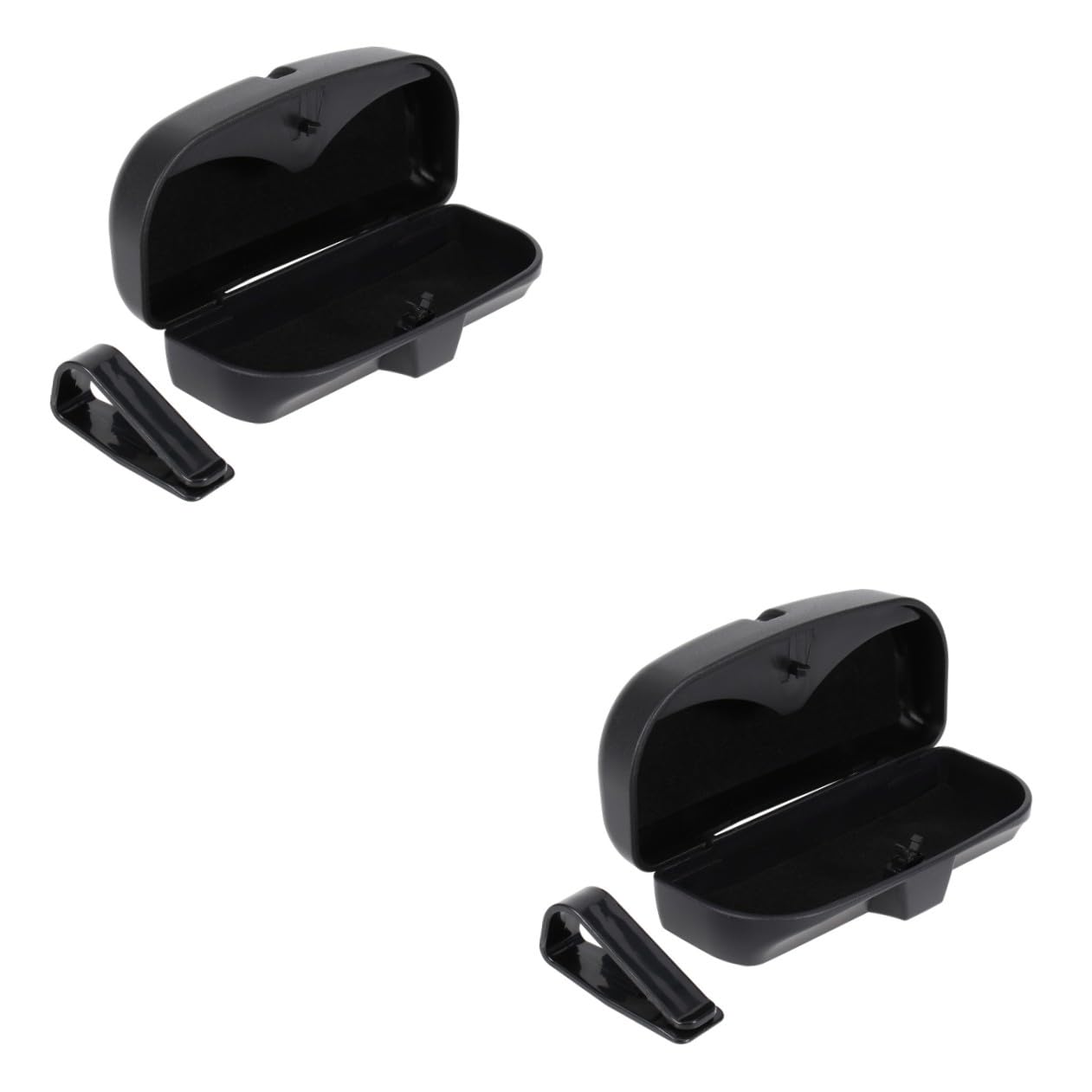 SHERCHPRY 2piezas Organizador De Gafas De Sol para Automóvil Soporte De Visera Clip Estuche Seguro De Fácil Instalación y Acceso Una Mano Color Negro