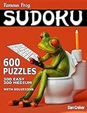 Famous Frog Sudoku 600 Puzzles With Solutions. 300 Easy and 300 Medium: A Bathroom Sudoku Series Book